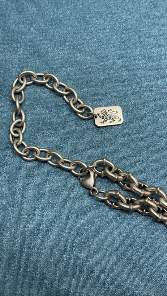 "Collar de cadena de plata maciza con espiga de cable 925 de 9 mm 18"" + extensión de 4"" 64 g" Foto 4 de 4