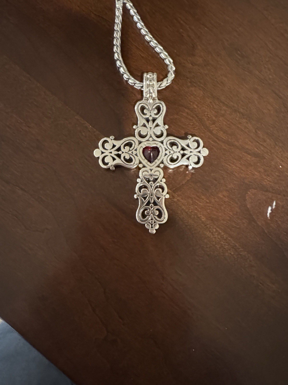 Brighton “Endless Love“ Ruby Red Silver Cross Nec… - image 7