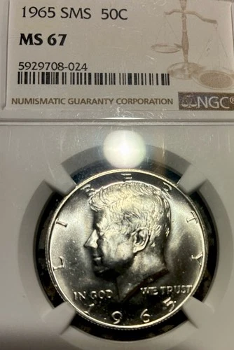 1965 SMS Proof Kennedy Half Dollar 50c NGC MS67