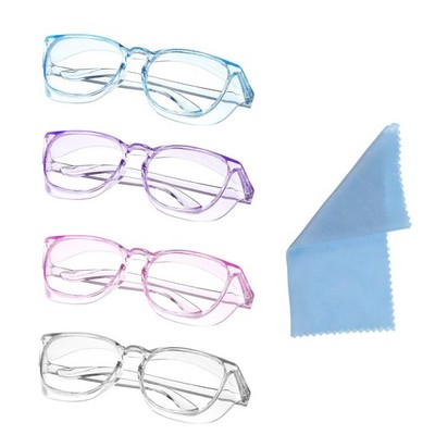 4 Pack Clear Safety Glasses Anti Fog Nurses Goggles Anti Scratch Square Prote...