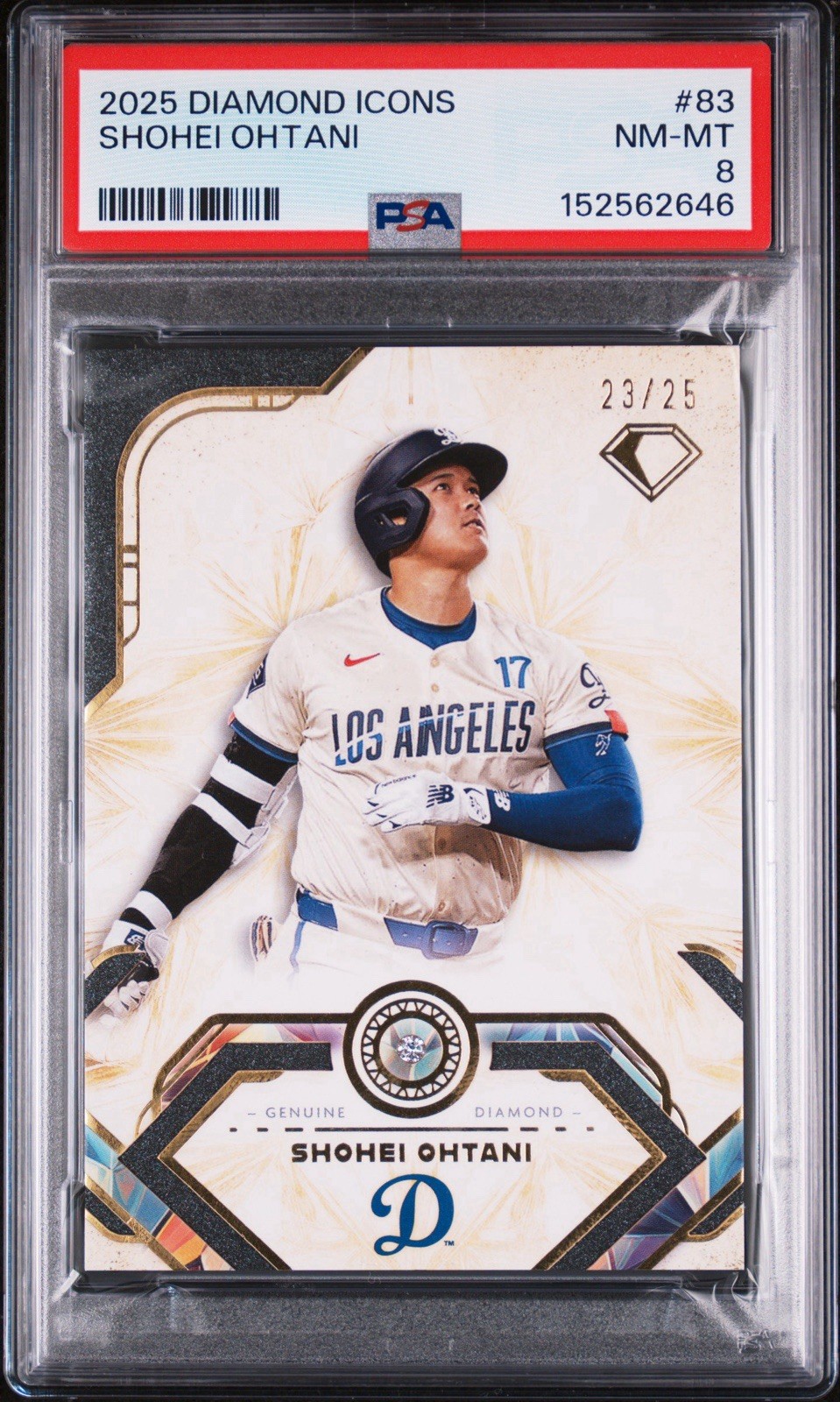 Shohei Ohtani #83 Baseball Cards 2025 Topps Diamond Icons trading card — raw and PSA graded price guide