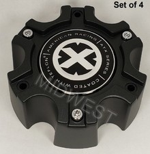 4 New American Racing 377b1406ht Atx Black 6 Lug Wheel Rim Center Caps W Screws