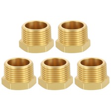 5PCS 1" Male NPT x 1/4" FeMale NPT Thread Brass Hex Extension Adapter