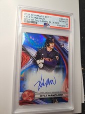 2024 Bowman's Best KYLE MANZARDO RC Blue Refractor Auto /150 Rookie GEM PSA 10