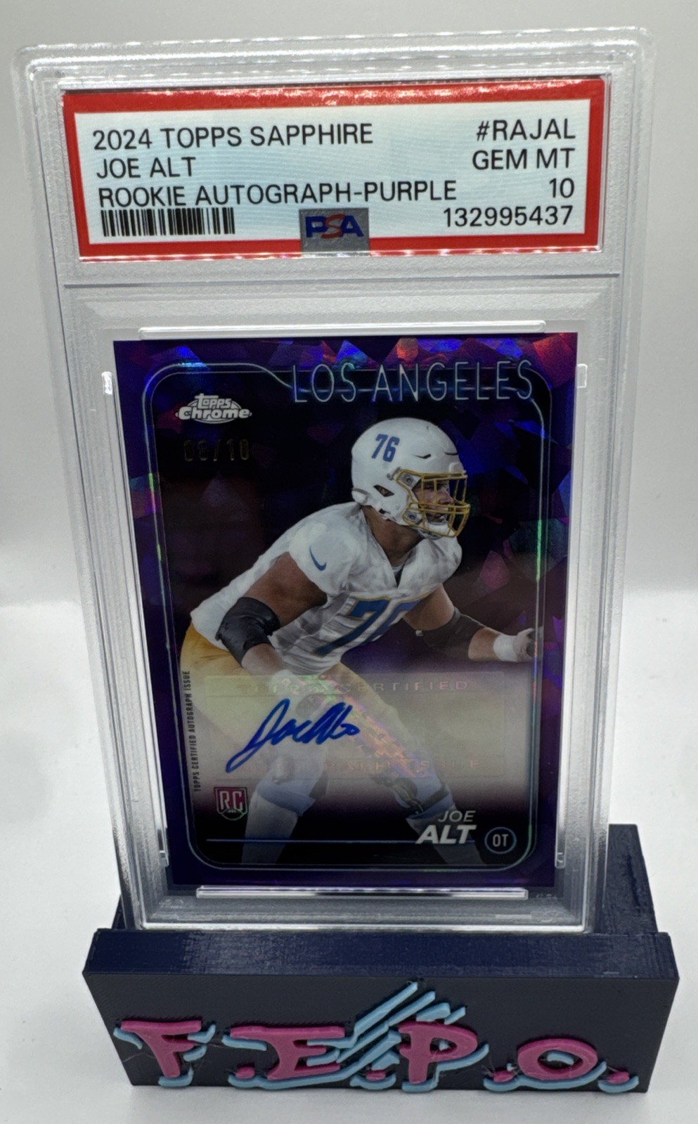Joe Alt Topps Chrome Sapphire Rookie Autographs #RAJAL Purple