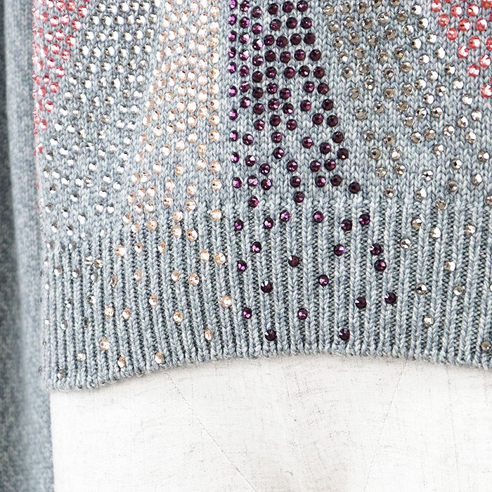 CHANEL Sweater LOOK27 P73896 Women Size 36 COCOMark 100%-Cashmere Knit Blue gray thumbnail 5