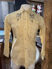 Men's VTG Westerner 50  s Yellow Cotton Pearl Snap Western Shirt Sz M 1950  s