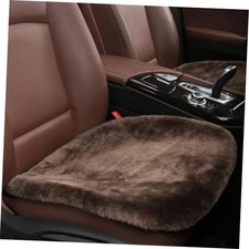 Sheepskin Car Seat Cushion, Soft Comfort Winter Driver Seat Cover Coffee