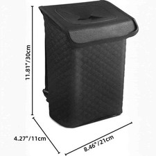 Portable Car Trash Can Garbage Bin Multipurpose Hanging Storage With Lid 2.5l