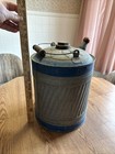 Large Vintage J & L Ware Galvanized Metal Gas Oil Kerosene Fuel Can Wood Handle — photo 1
