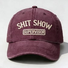 Sh t Show Supervisor Embroidered Vintage Baseball Cap, Washed Cotton Dad Hat