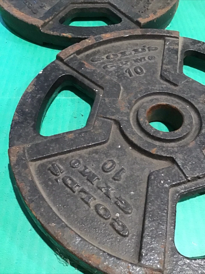 Lote de 2 placas de barra Gold's Gym padrão 10 lb placa de aderência de peso 1" - Imagem 2 de 4