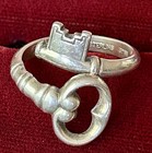 Vintage AVON Sterling Silver SKELETON SECRET KEY RING 1970 SPAIN — photo 3