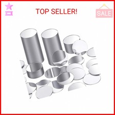 Blulu 100 Pieces Mini Size Acrylic Round Mirror Adhesive Small Mirror Circles Cr