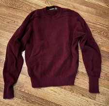 Savile Row Men's 100% Wool Burgandy Sweater Size L - Made in England