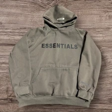 Essentials Fear Of God Mens Brown Long Sleeve Pullover Hoodie Size M