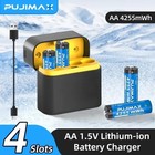 4 Pack 4255mWh AA 1.5V Rechargeable Lithium Batteries + Fast Charger Box 100%NEW — photo 2