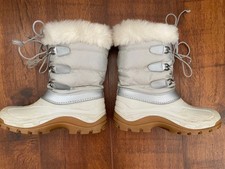 OLANG – Winter Snow Boots, Silver/Grey Faux Fur Lined, Size UK 2-2.5 (EU35/36)