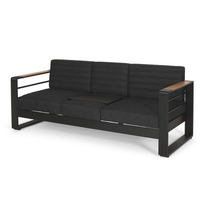 Elegant 3-Seater Patio Sofa with Lightweight Rust- Aluminum Frame and
