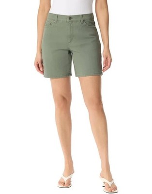 Gloria Vanderbilt Amanda Short Green Women's Size 16 Cotton Blend Classic