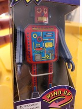 PLAY BOX METAL ROBOT TIN PLATE NEW IN BOX 7200 ST Red/Blue