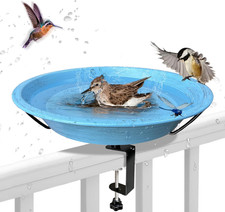 Bird Bath Deck Mounted Bowl 12 Inch Metal Bird Baths with Adjustable Sturdy Meta