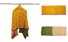 Silk Scarf Head Wrap Stole veil Kantha Embroidered Scarf Veil Boho Scarves