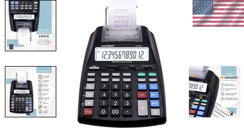 Compact Desktop Printing Calculator with Ergonomic Design and Dual Power Sources - Picture 2 of 8