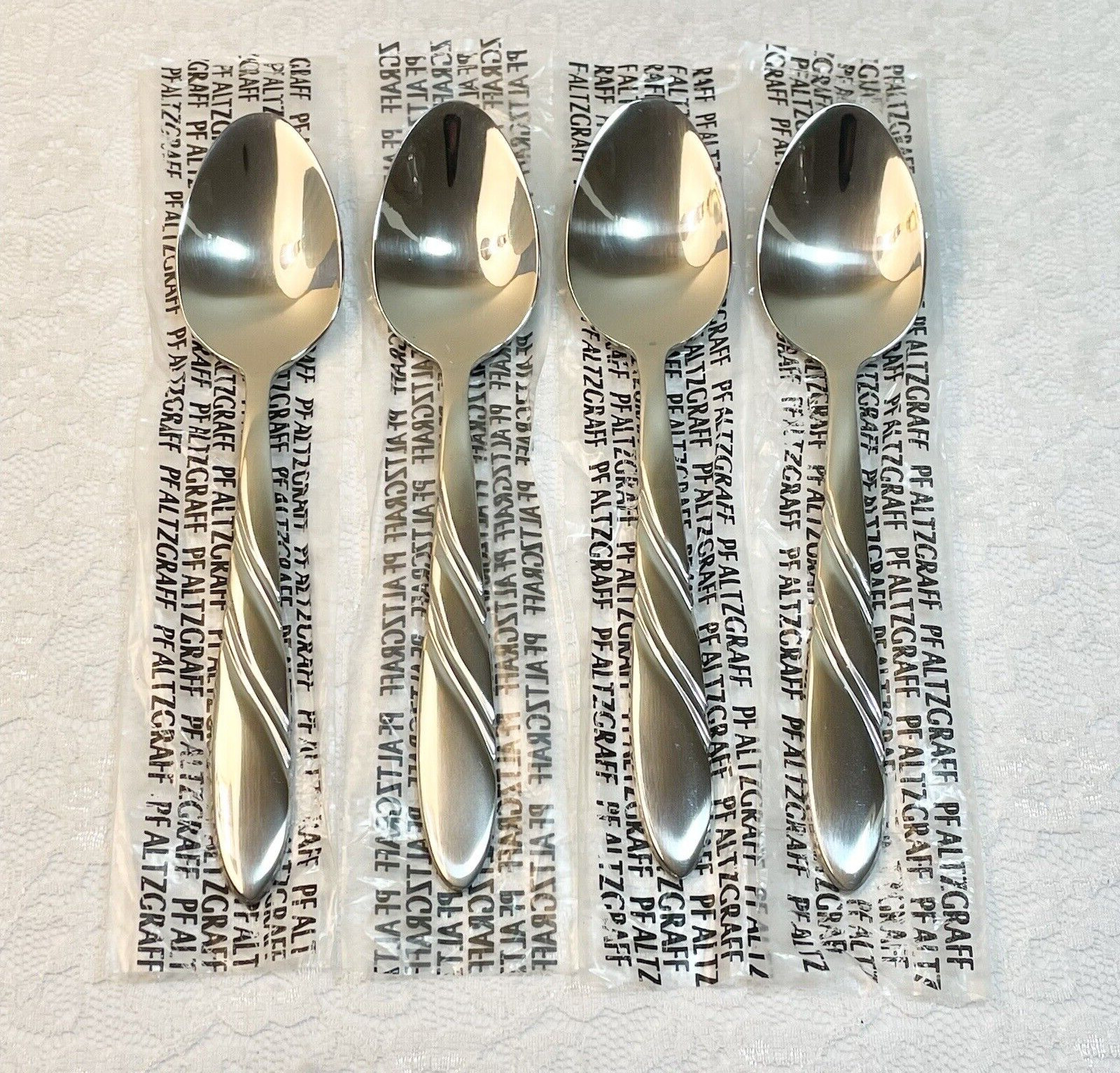 (4) New ~ Pfaltzgraff CROSSCREEK 18-0 Stainless Teaspoons ~ China ~ *SHIPS FREE*