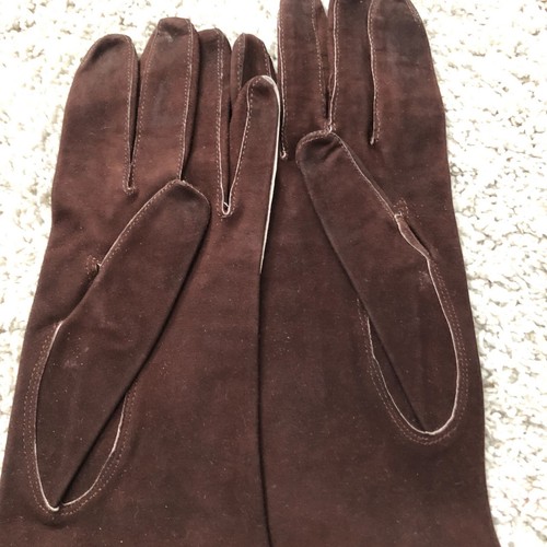 2 Vtg Leather 40's GLOVES Beautydoe Almondized Brown, White Pair unmarked 7 1/4 - Picture 14 of 17
