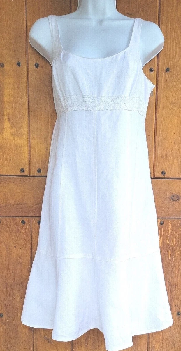 White linen cheap tank dress