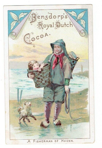 Bensdorp's Royal Dutch Cocoa Trade Card A Fisherman of Huizen Advertising