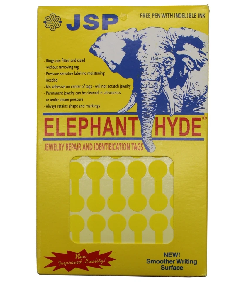 JSP 1000 PCS Yellow Price Tags Stickers, Jewelry Round Barbell Labels Dumbbell Tags