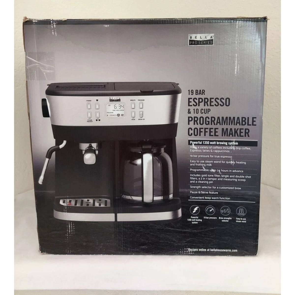 Bella Pro Dual Brew Single Serve Coffee Maker, Stainless Steel