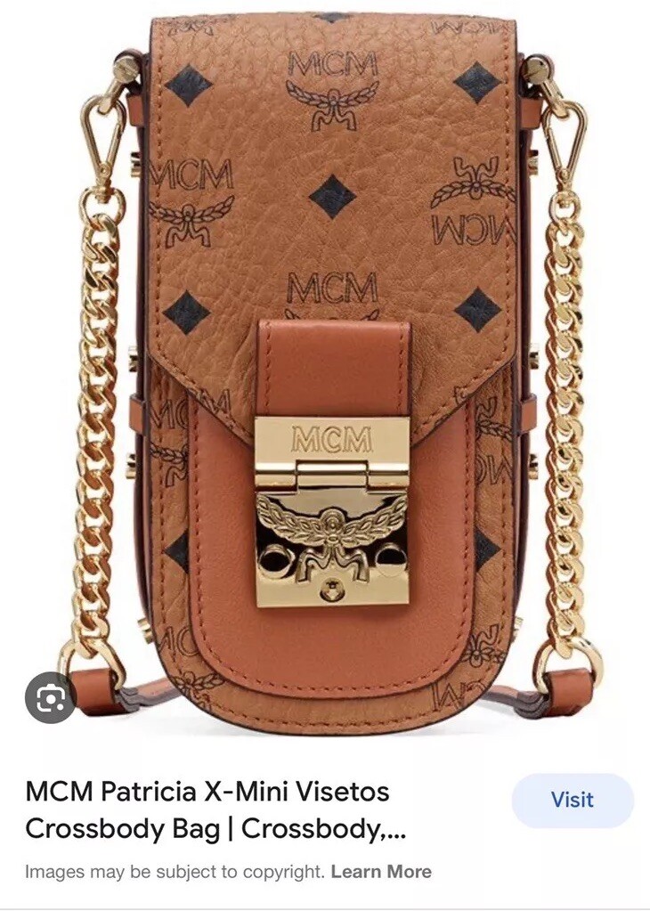 BNWT MCM Patricia Crossbody Visetos Cell Phone Case Bag,  $750 (+ $75 CA tax)