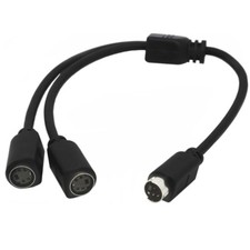4Pin Mini DIN Splitter Cable S-Video Cable Mini Din 4Pin 1 Male to 2 Female