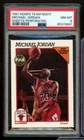 Michael Jordan Card 1991-92 Hoops Team Night Sheets-Perforated PSA 8