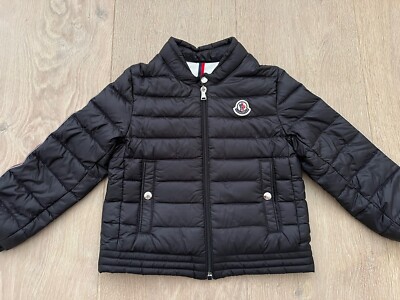 Moncler Boys Long Sleeve Jacket Black Red Logo Stripes Size Moncler Boys Long Sleeve Jacket Black Red Logo Stripes Size