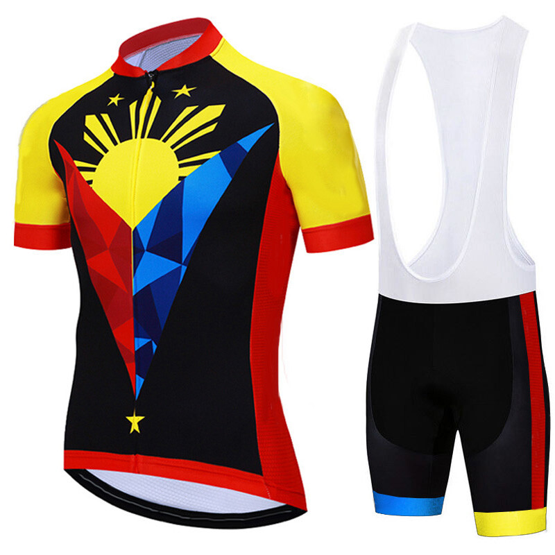 Camiseta deportiva de ciclismo para hombre manga corta babera kit de bicicleta camisa camisa de ciclismo