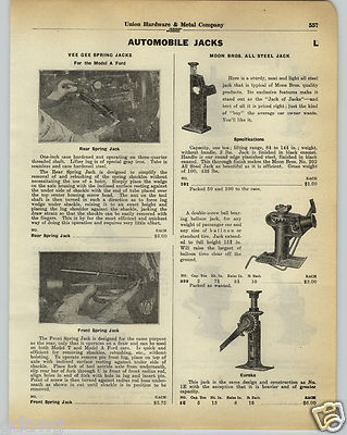 #ad 1930 PAPER AD Moon Bros Rees Eureka Car Automobile Truck Jack $15.99