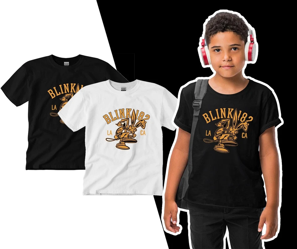 Camiseta Camiseta Camiseta Blink 182 NIÑO JUVENIL Mascota Banda de Rock Clásica Juvenil Nueva Foto 2 de 3