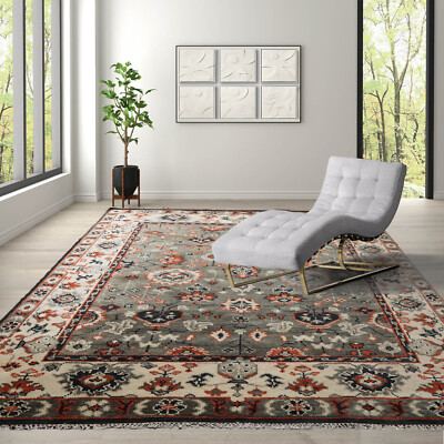 LoomBloom Muted Turkish Oushak Hand Knotted 100% Wool Area Rug Gray 8' x 10'
