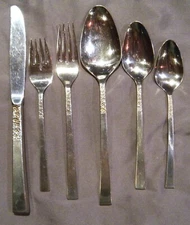 Vintage INTERNATIONAL SILVER "Evangeline" Stainless & Burnished Flatware