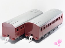Set of 2 Maroon Express Passenger Coaches Tom...