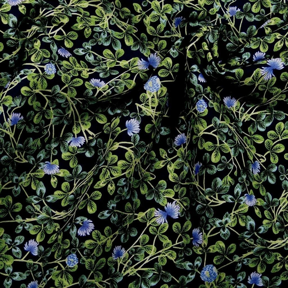 Little Lavender Flowers & Green Foliage on Black, Kona Bay Cotton, Per 1/2 Yd - Image 4 of 4