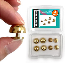 4 Pcs Gold Rivets Stud Handbag Purse Feet 1/2 Inch round Metal Solid Brass Stud