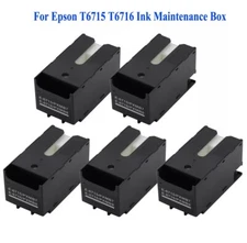 5PCS T6715 T6716 Ink Maintenance Box for Workforce Pro WF-4730 WF-4740 WF-4734