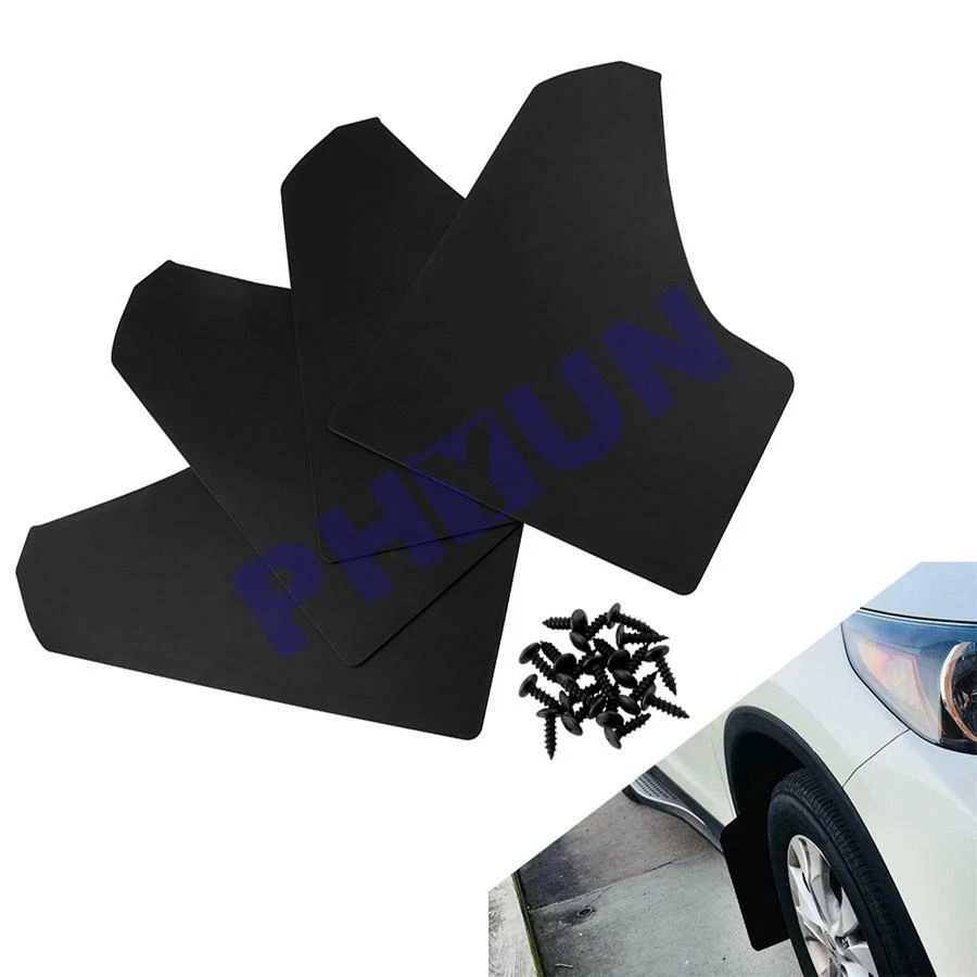 Car Mud Flaps Universal Fit Black Splash Guards (4 Pack) W/ 20 Pcs 6mm Scews USA - Image 3 of 4