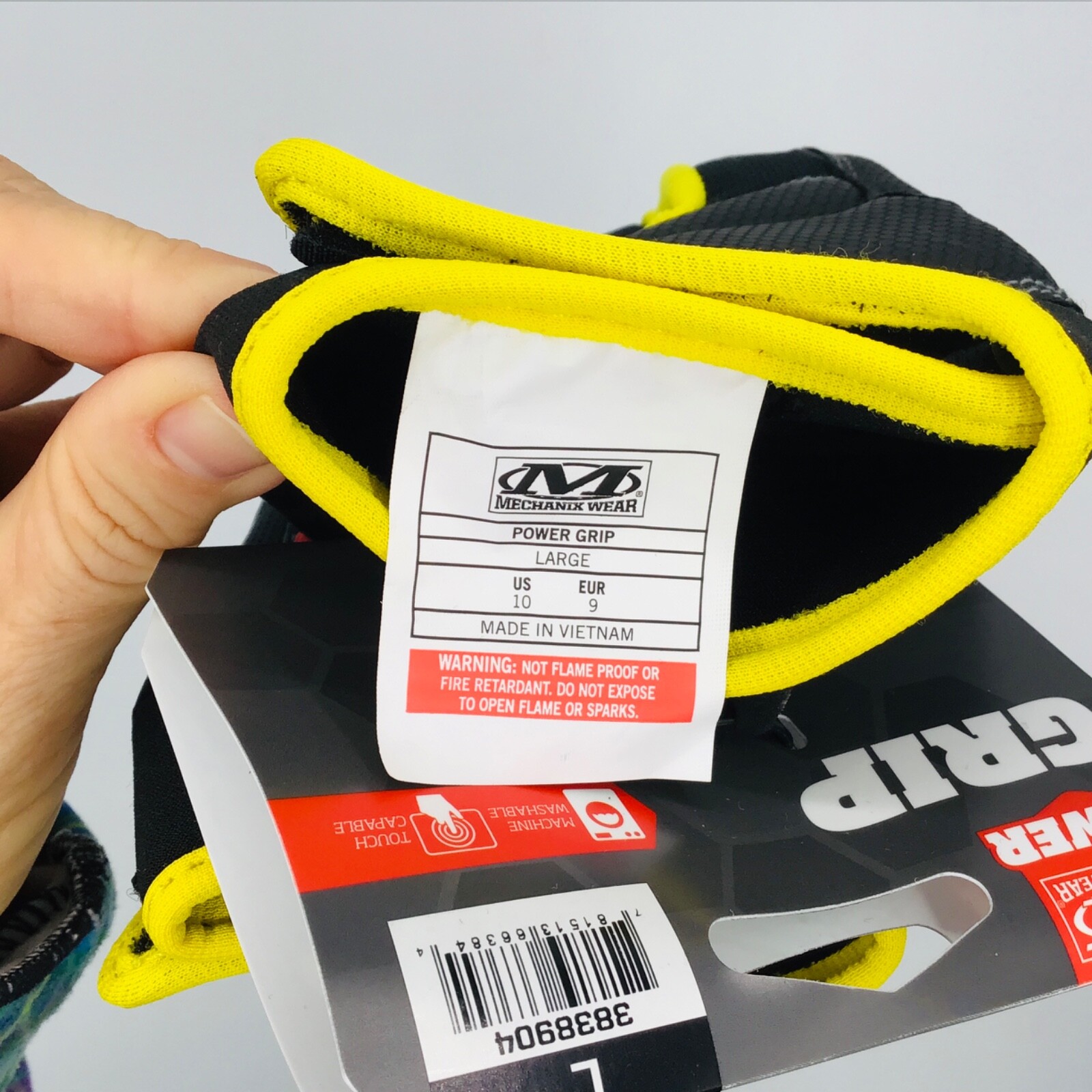 Work Gloves Men's Size Large Mechanix Wear Power Grip Synthetic Leather Black eBay