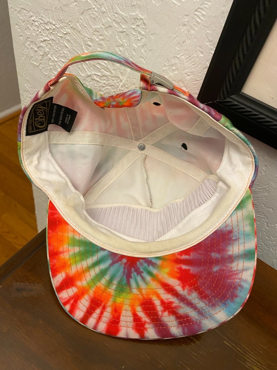OBEY TIE DYE Strapback Hat All Over Print Skate  display picture 1